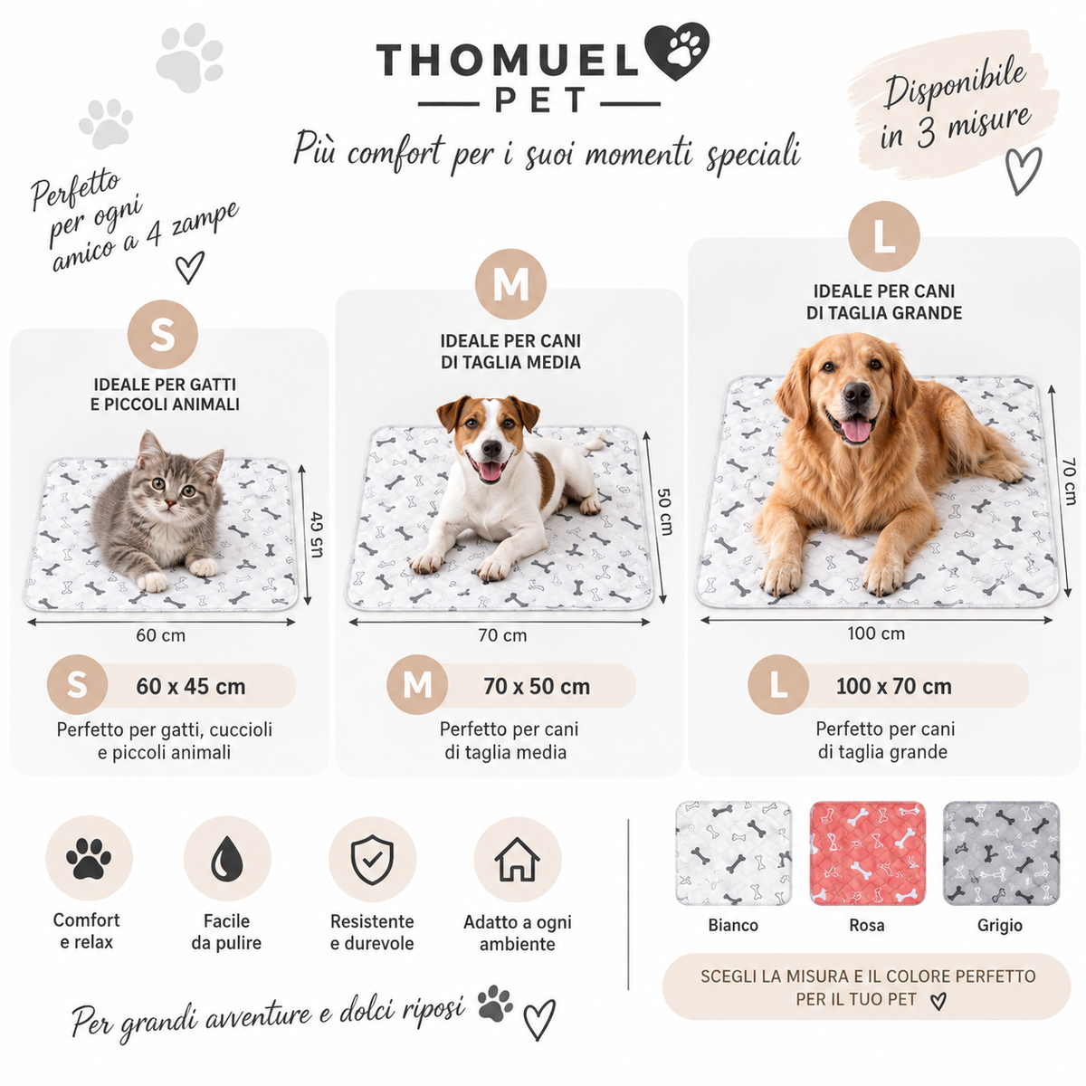 Tappetino Assorbente Riutilizzabile per Animali – Lavabile e Impermeabile – immagine prodotto 4