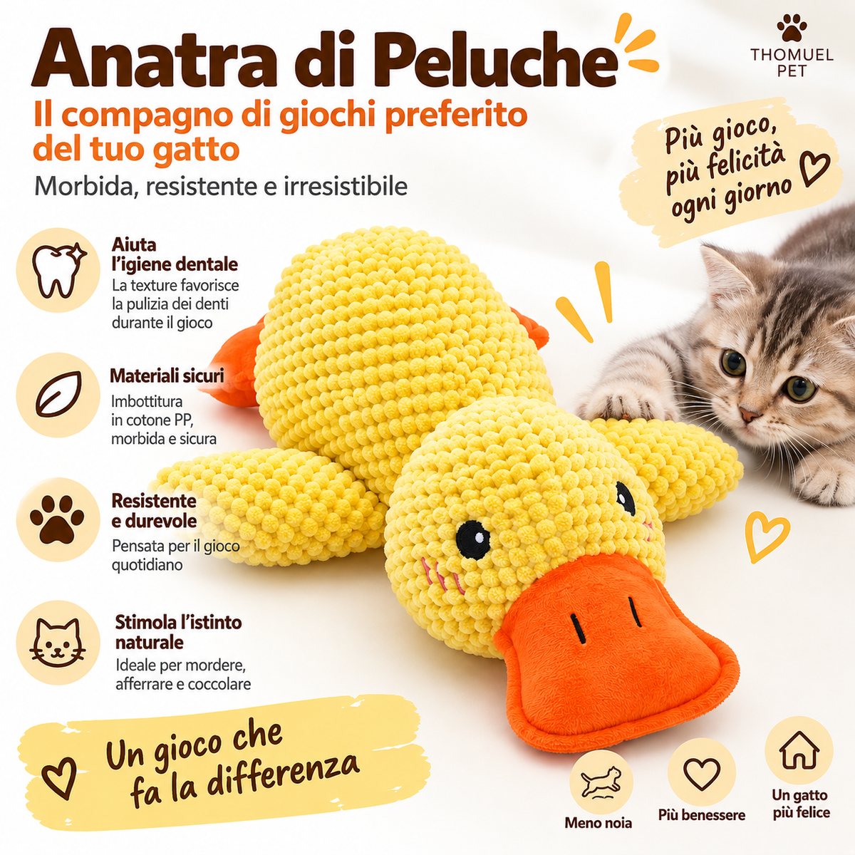 Peluche Papera per Cani – Gioco Morbido e Divertente – immagine prodotto 7
