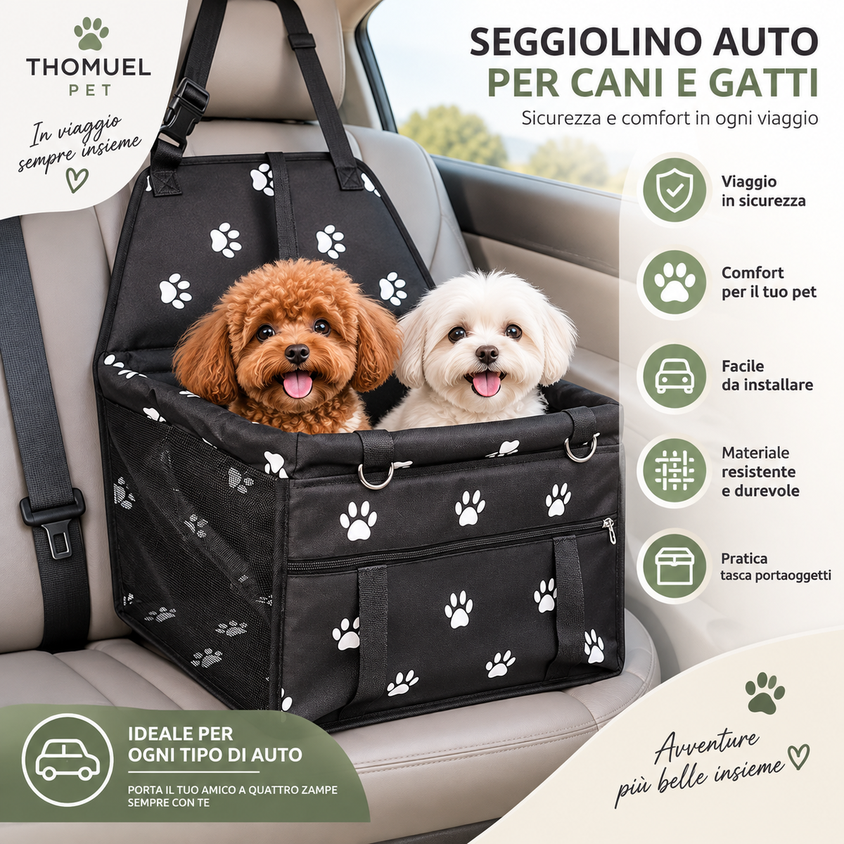 Seggiolino Auto per Cani – Viaggi più Comodi e Protetti – immagine prodotto 5