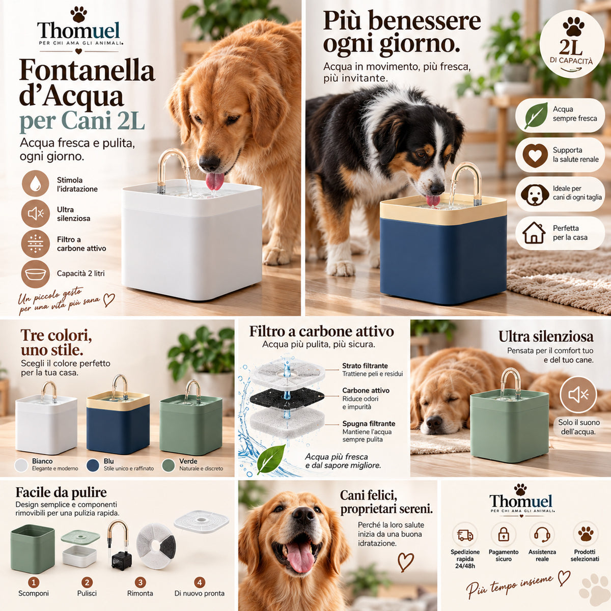 Fontanella automatica THOMUEL PET 2L – caratteristiche e utilizzo