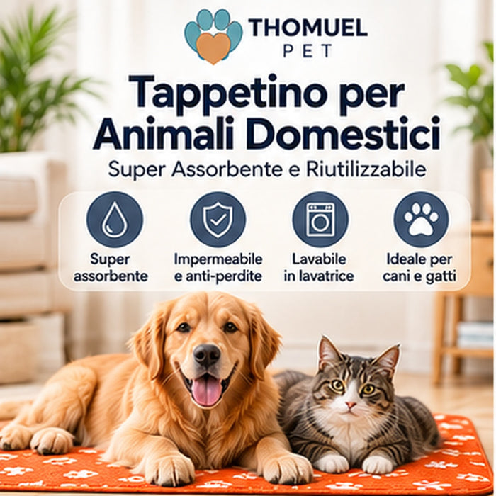 Tappetino THOMUEL PET super assorbente per cani e gatti